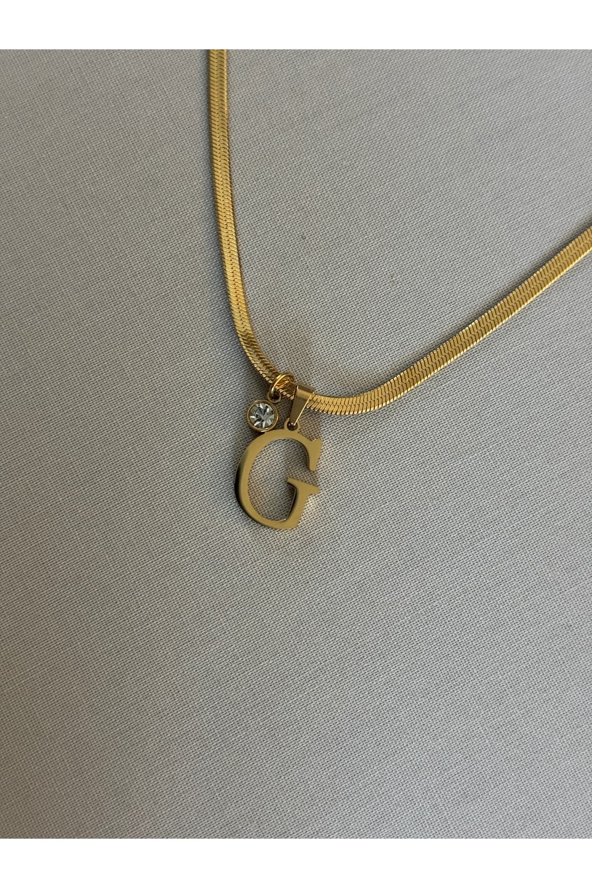 G harf paslanmaz Çelik gold kolye