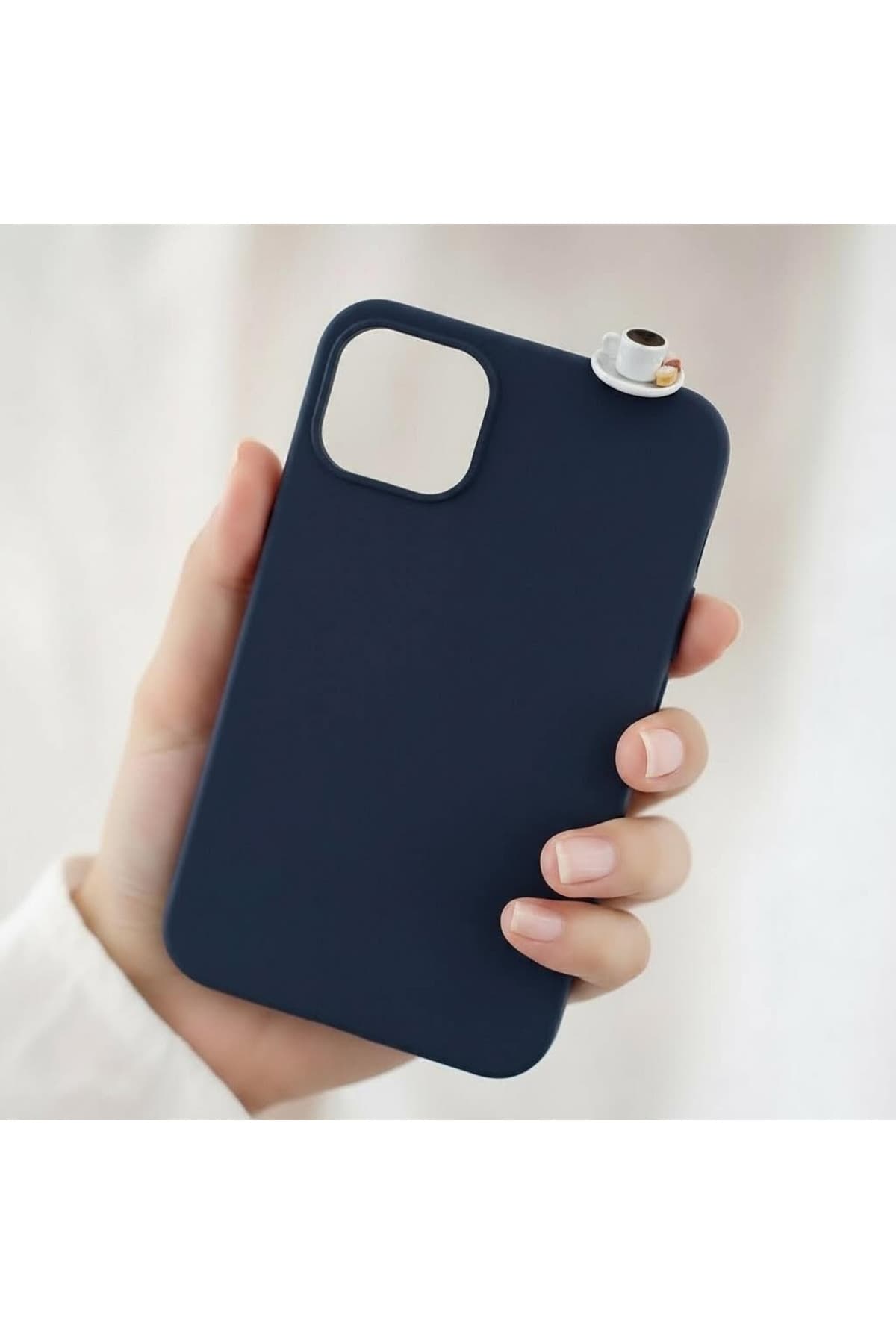 İphone 14pro lokumlu kahve figürlü silikon kılıf