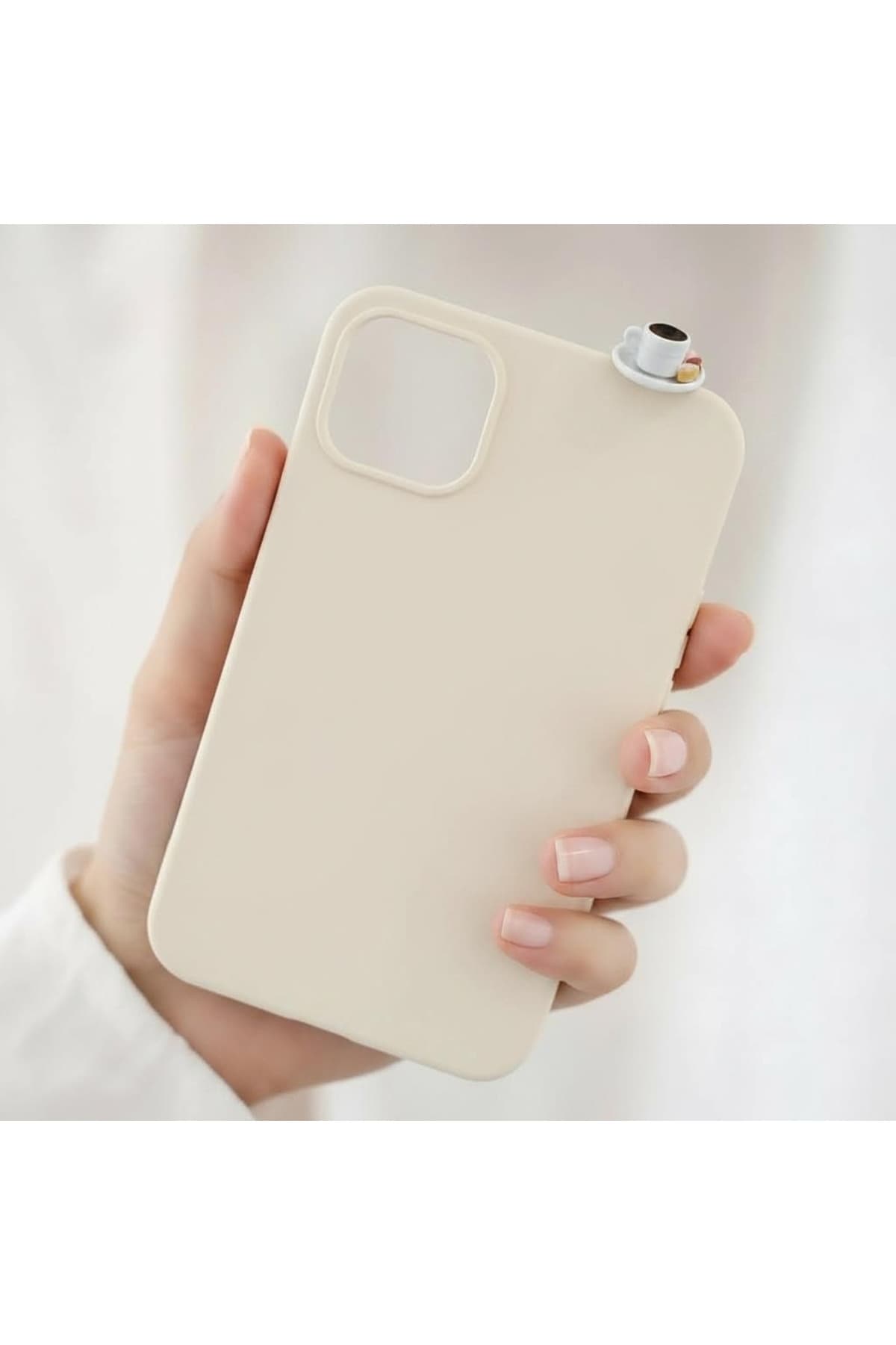 İphone 13 lokumlu kahve figürlü silikon kılıf