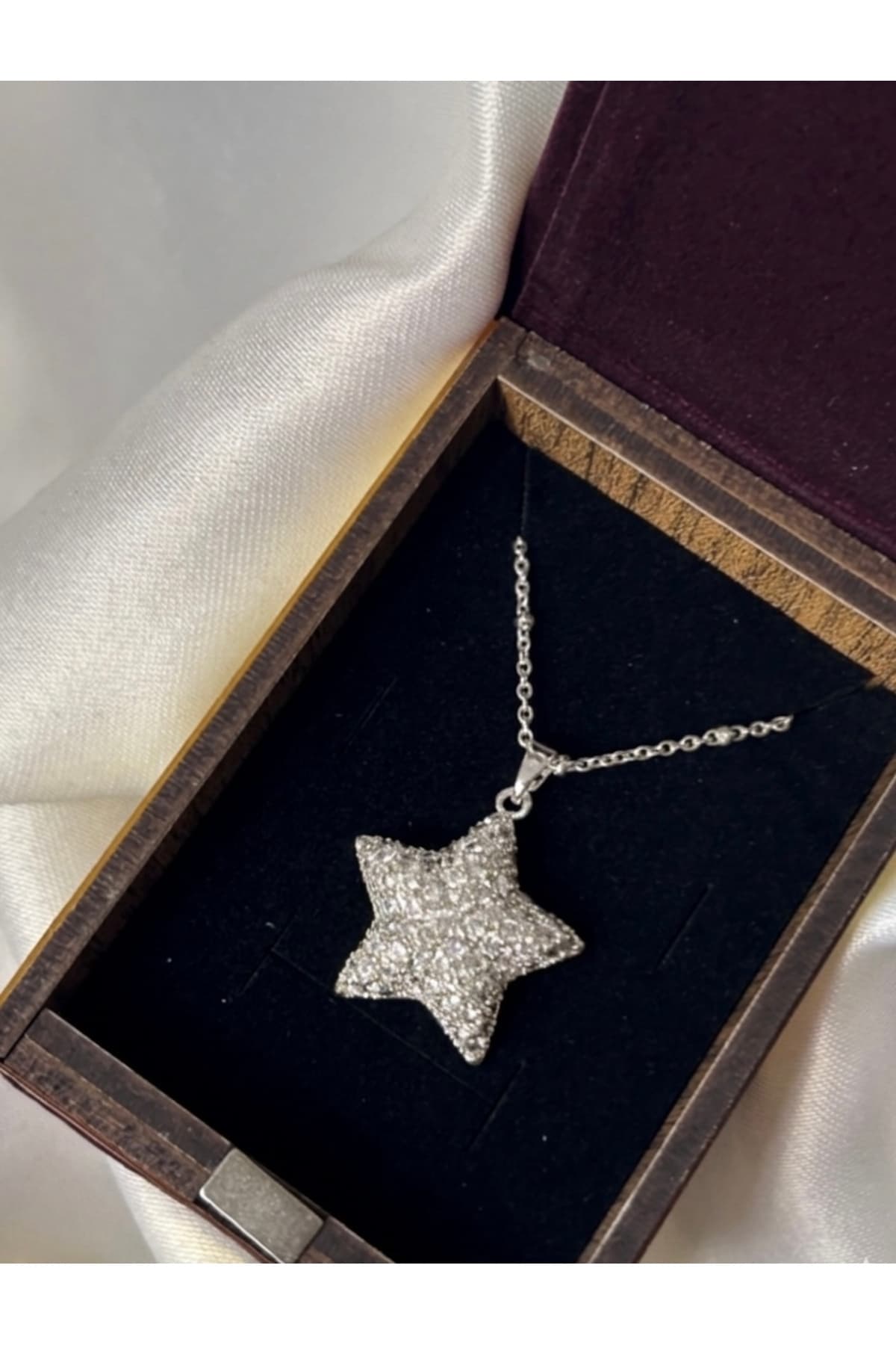 Silver zirkon taşlı Balon yıldız Kolye