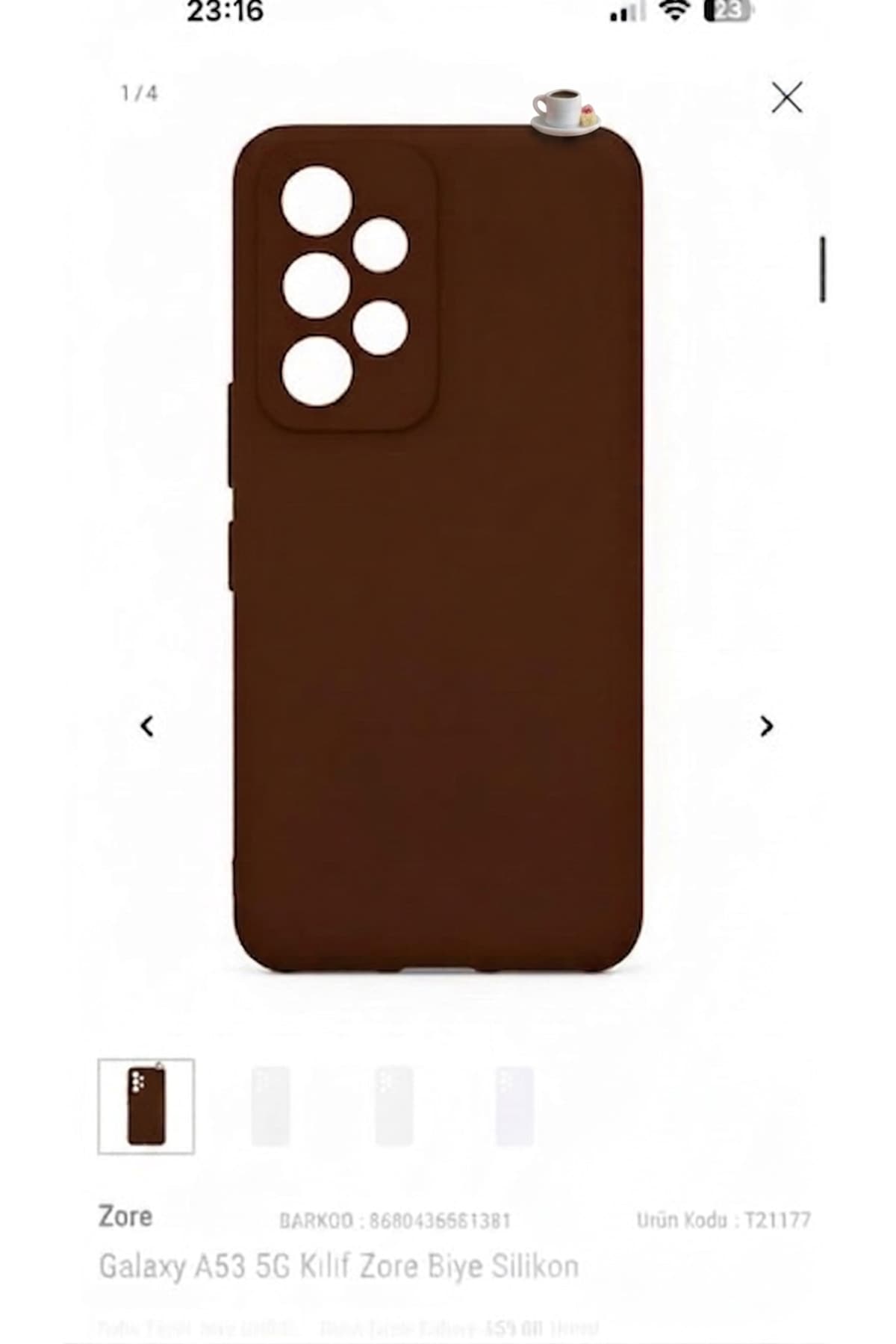 Samsung A53 uyumlu lokumlu kahveli silikon kılof