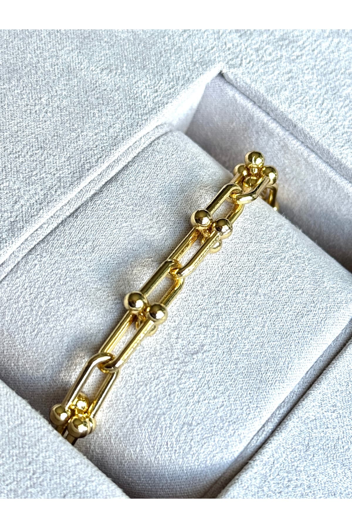 Xuping Marka model çelik iç içe geçmeli gold Bileklik