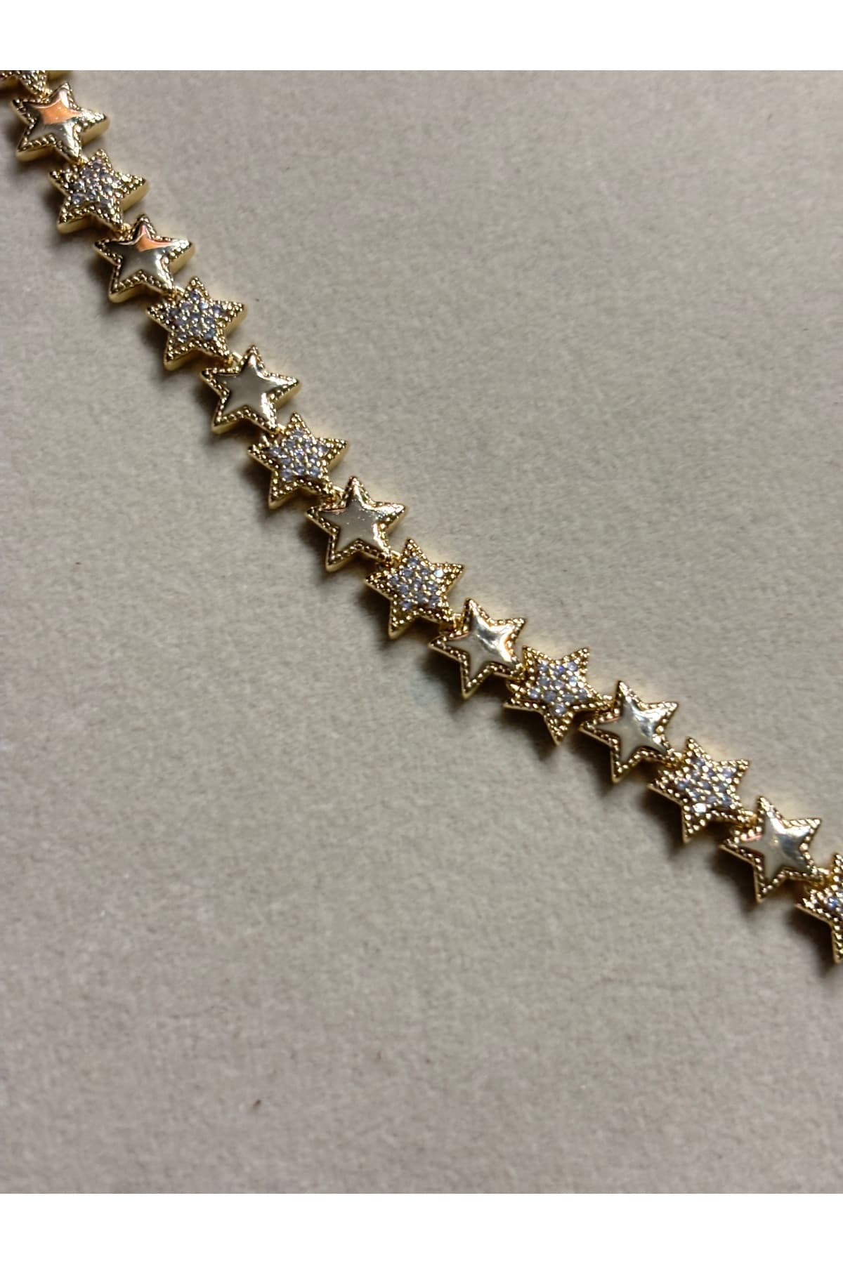 VIP %100 çelik yıldız suyolu zirkonyum gold bileklik