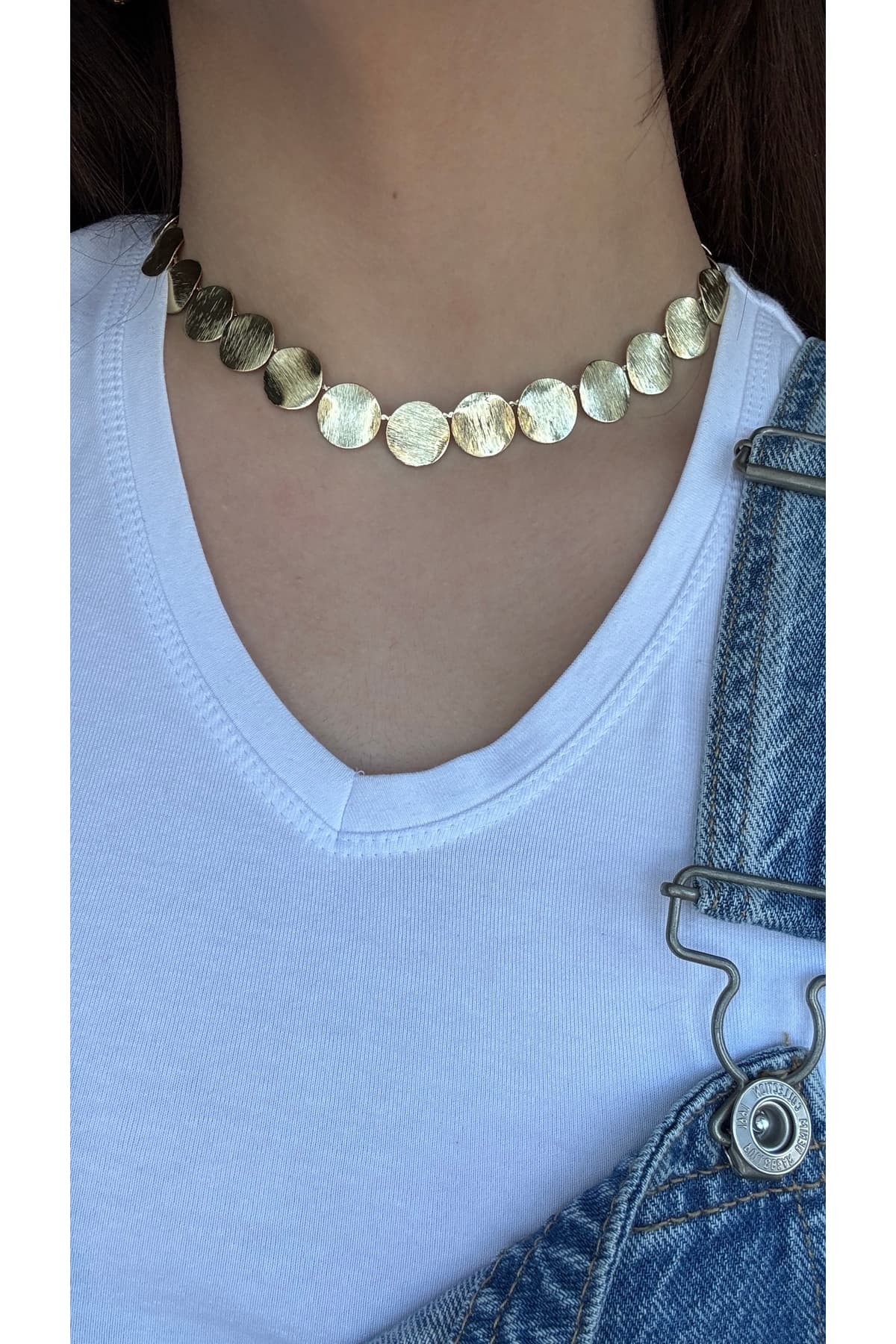 Paslanmaz çelik boho model halkalı Gold Kolye