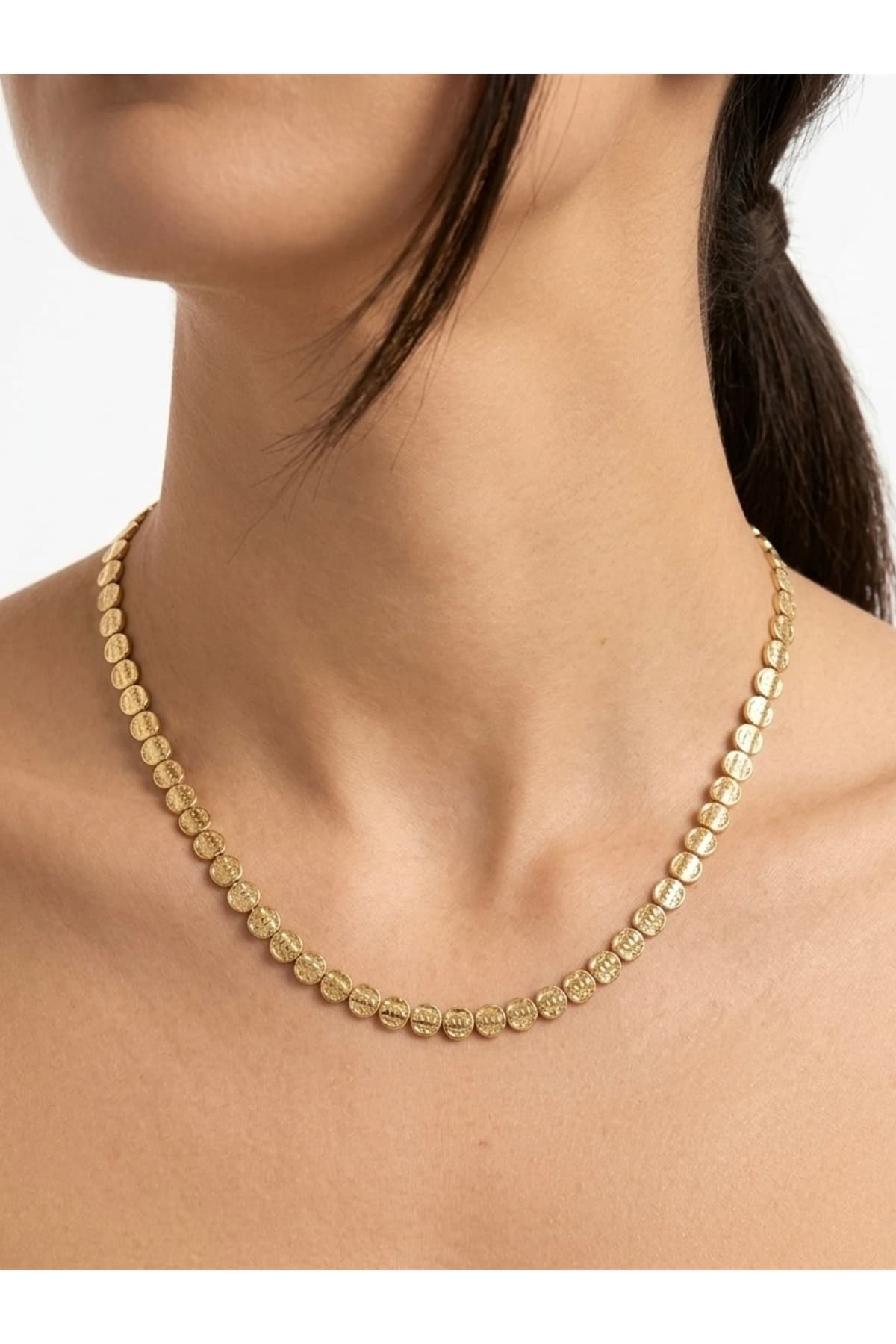 Halkalı Gold Çelik Kolye(45 cm)