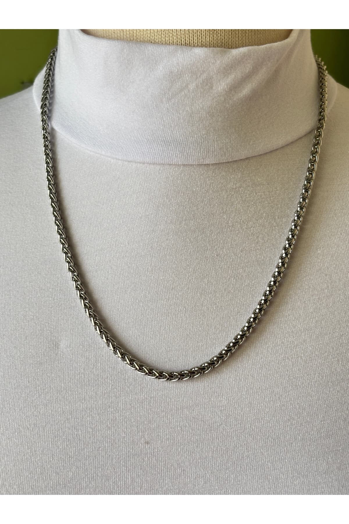 VIP Paslanmaz çelik gümüş/silver unisex zincir kolye