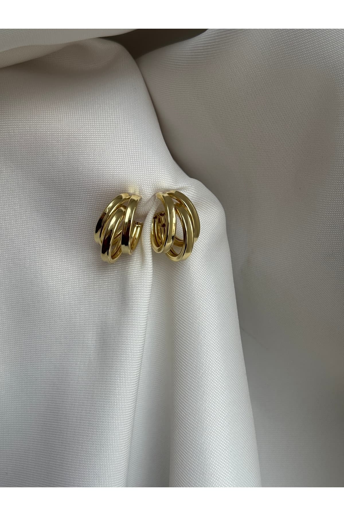 Paslanmaz çelik çoklu görünüm gold küpe
