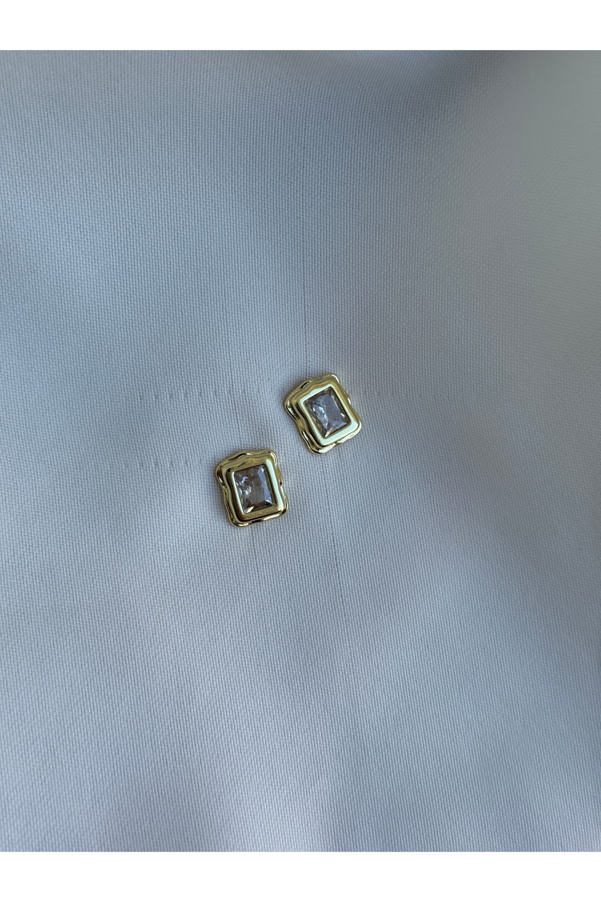 Zirkon baget taş minimal küpe(1cm)