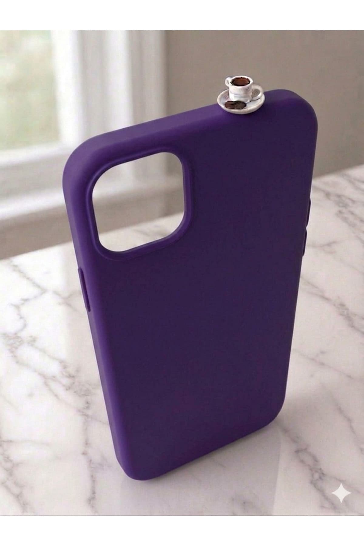 İphone 15 pro çikolatalı kahveli silikon kılıf