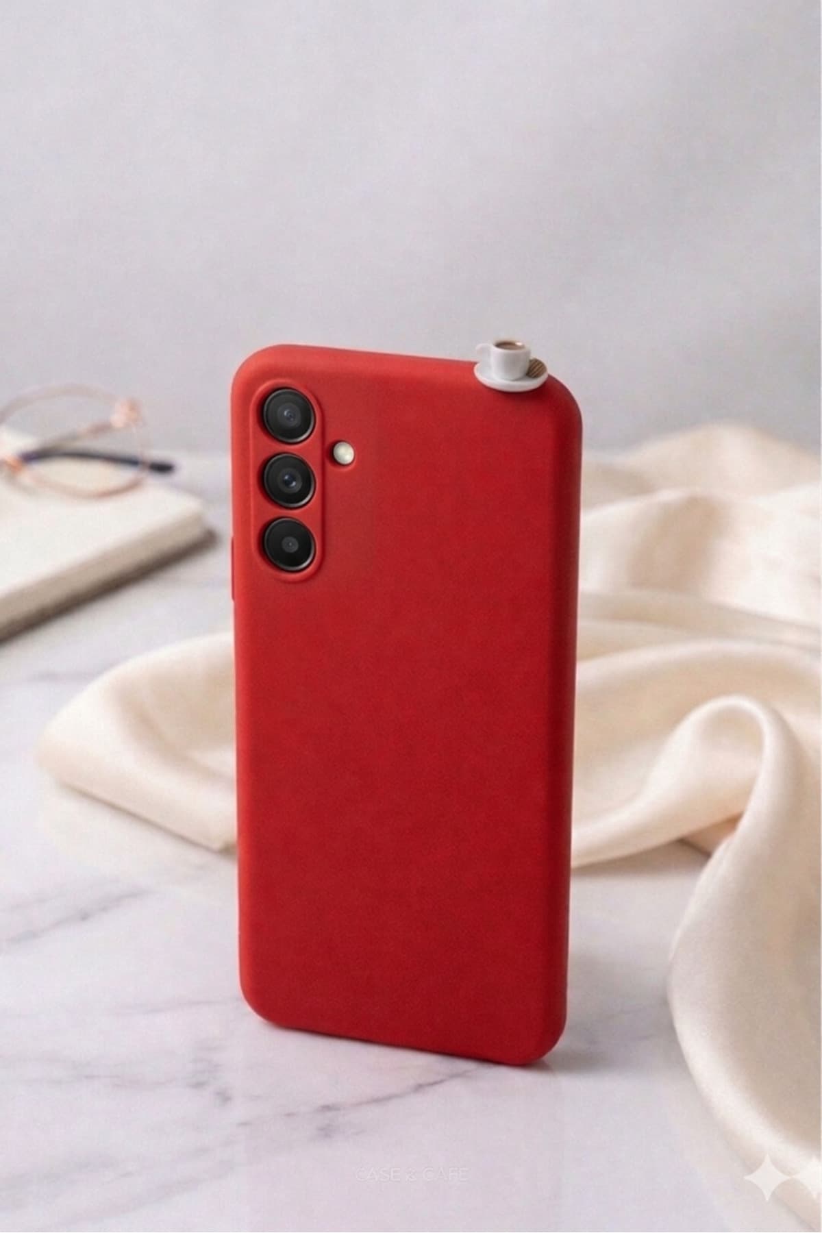 Samsung A35 lokumlu kahve figürlü silikon kılıf