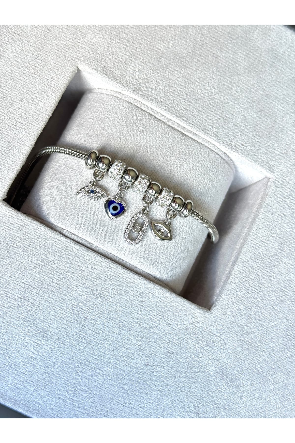 Silver Charmlı marka model Çelik Bileklik(ayarlanabilir boyut)