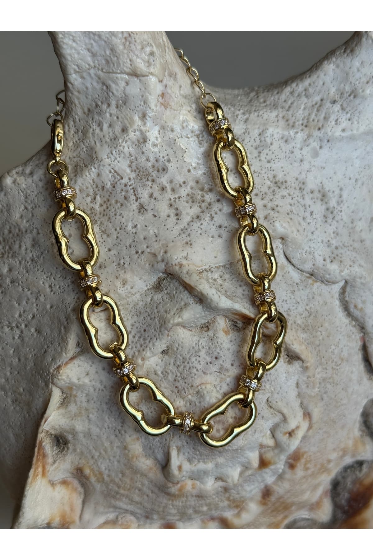 Vıp paslanmaz çelik Gold zirkon taşlı Bileklik