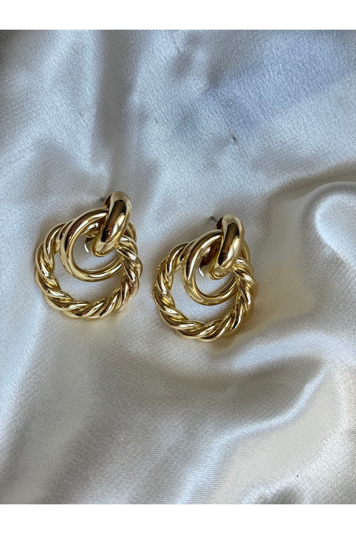 Çelik Gold Sarmal halka küpe